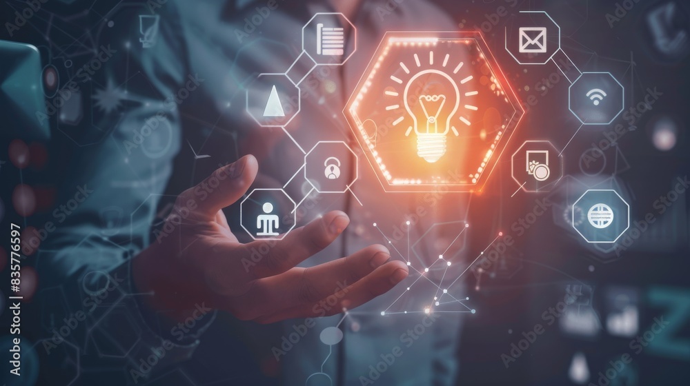 Poster Explore cuttingedge technology solutions using holographic visualization for strategic business decisions. Emphasizing innovation, these solutions enable growth and modern business concepts