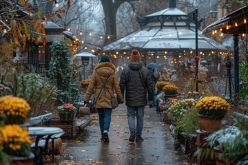 Happy romantic couple walking professional photography