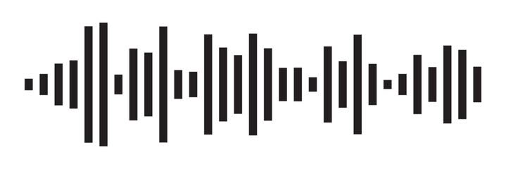 Sound waves collection. Analog and digital audio signal. Music equalizer. Interference voice recording. High frequency radio wave. Vector illustration on white background in eps 10.