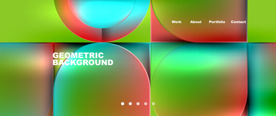 Geometric abstract glassmorphism with circles and squares. Vector Illustration For Wallpaper, Banner, Background, Card, Book Illustration, landing page