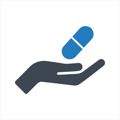 Medication icon. Medical pills bottle icon