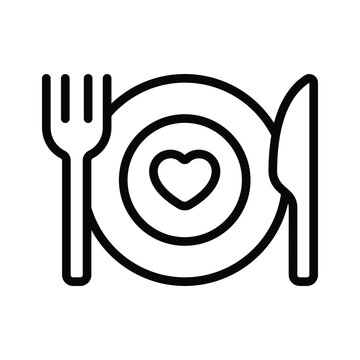 recommend clip art: Fork and knife with plate denoting meal vector design