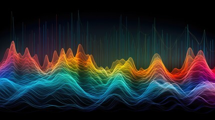 photograph of sound waves visualized as a colorful spectrum, revealing the different frequencies present in the sound 
