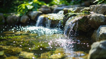 Water from a stream enters the pond