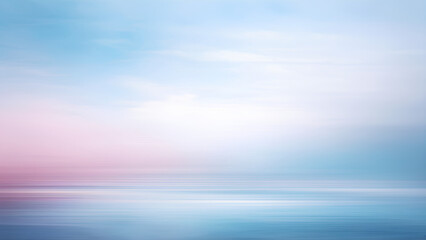 Obraz premium A serene and tranquil scene featuring a minimalistic abstract background in soft pastel shades of light pink and blue. The gentle curves and gradients create a calming and peaceful atmosphere.