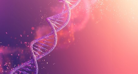 Fototapeta premium DNA Chromosomal Helix Biochemical Illustration in Vibrant Colors
