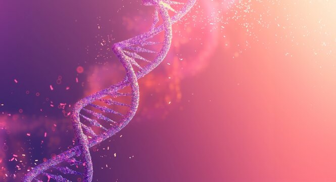 DNA Chromosomal Helix Biochemical Illustration in Vibrant Colors