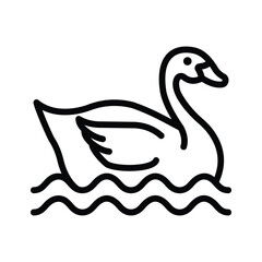Well designed icon of swan, aquatic bird vector design