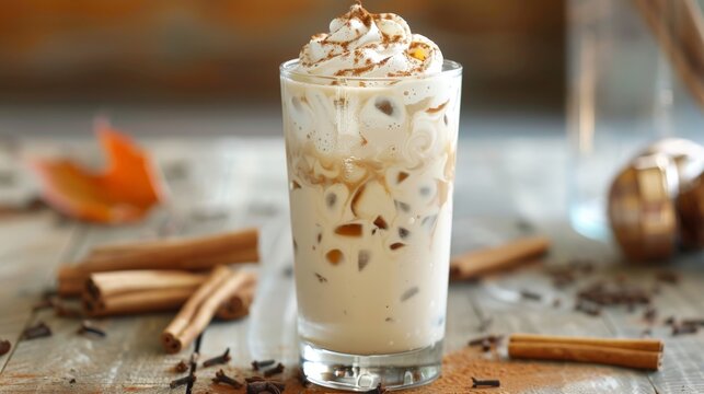  Iced Vanilla Chai Latte with Whipped Cream and Cinnamon - Ultimate Summer Treat