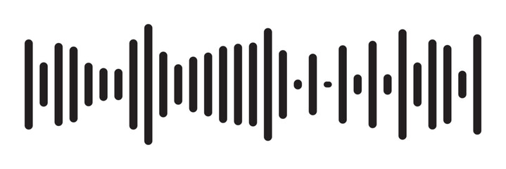 Waves of the equalizer. Vector illustration of music sound on isolated background. Drawing of radio signal painted by black inks. Sketch of musical soundtrack. Etching of voice record. In eps 10.