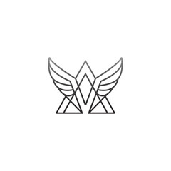 Vector letter AV Wings logo design 