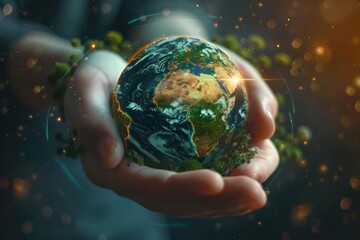 Fototapeta premium Earth Day emphasizes the need for environmental protection and sustainable practices to preserve our planet