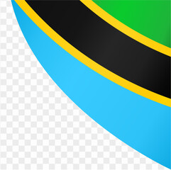 Tanzania flag wave isolated on png or transparent background vector illustration.