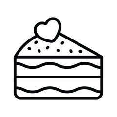 An amazing vector of cake with heart, wedding cake