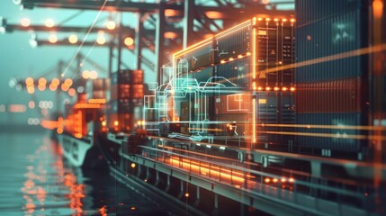 Fototapeta premium Logistics management is key to optimizing the supply chain and reducing delivery times in the industry