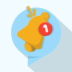 Bell Notification Pop up Concept, Number of new unopened or read notifications, unread message reminders, emails and messages, email marketing campaigns, new email messages, flat vector illustration.