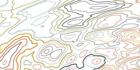 Background of the topographic map. Topographic map lines, contour background. Vector abstract topographic map concept with space.  Abstract topography map. Vector illustration