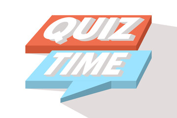 Quiz time speech bubble concept. Vector stock illustration for social media landing page, template, ui, web, mobile app, poster, banner, flyer, background, gift card, coupon, label, wallpaper.