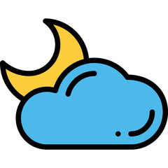 Obraz premium cloudy night filled outline icon