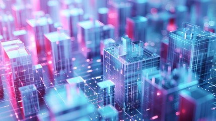 Obraz premium hologram of data technology Structure background. 3d rendering 3d illustration . 
