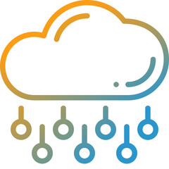 rainy gradient line icon