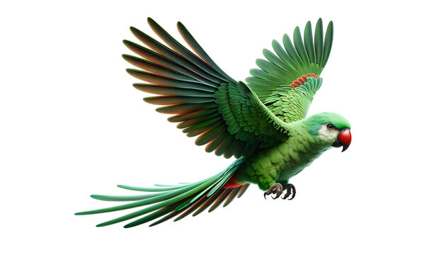 Exotic parrot in mid air