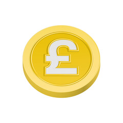 3d icon gold coin pounds