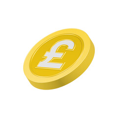3d icon gold coin pounds
