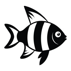 Solid color Damselfish animal vector design