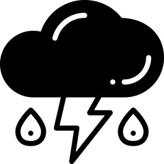 stormy solid line icon