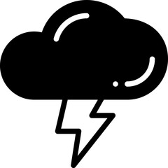 thunderstorm solid line icon