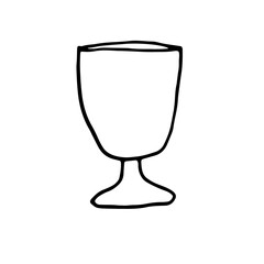 Empty Glass Hand Drawn Line Art