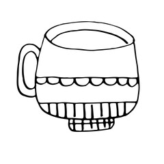 Line Art Tea Cup Sketch