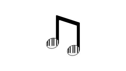 piano note ,black isolate silhouette © OMIA