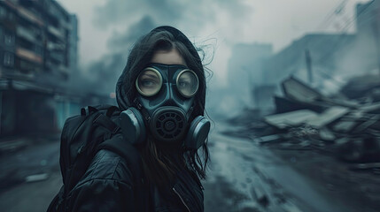 Person Standing in Foggy Urban Street at Night with Obscured Face