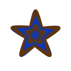 Doodle  star illustration drawing cute that can be used for sticker, book, scrapbook, icon, decorative, e.t.c with aesthetic brown red blue colors