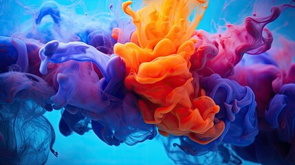 Obraz premium Abstract liquid background with swirling paint in vibrant colors