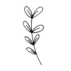 Abstract Doodle Line Art Hand Drawn Sticker Floral Botanical