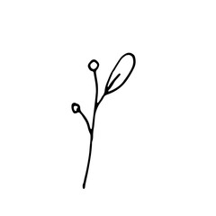 Abstract Doodle Line Art Hand Drawn Sticker Floral Botanical