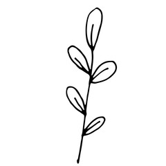 Abstract Doodle Line Art Hand Drawn Sticker Floral Botanical