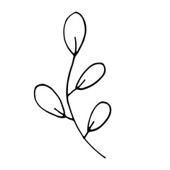 Abstract Doodle Line Art Hand Drawn Sticker Floral Botanical