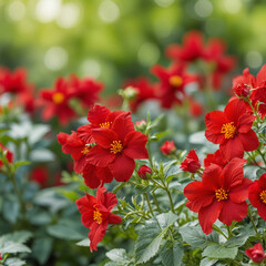 red flowers in a garden
