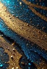 Abstract Gold and Blue Glitter Background