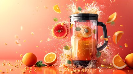 Blending Typography Through the Vibrant Metaphor of a Fruit Smoothie Blender