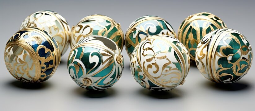 Artisan crafting silver pieces with intricate cloisonne enamel in the picturesque Kubachi village, Dagestan, with a captivating scenic background for copy space image.