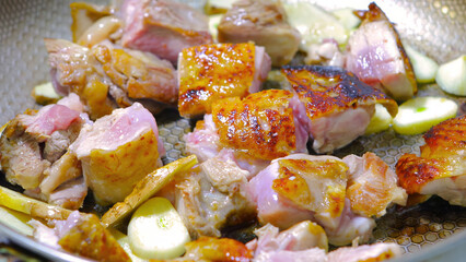 Stir -fried, tender fried chicken pieces, chicken, Laler, nine -story tower, Taiwan cuisine,