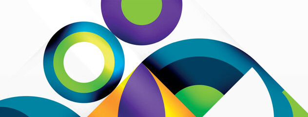 Obraz premium Circles and petals. Geometric beautiful abstract minimal template for Wallpaper, Banner, Background, Card, Book Illustration, landing page