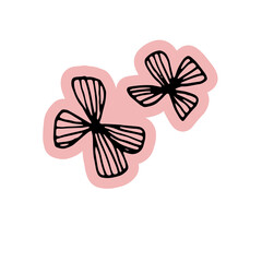 Floral Botanical Hand Drawn Line Art Doodle Sticker