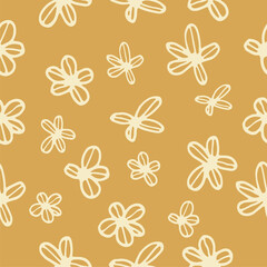 Obraz premium Pattern Background Wallpaper Floral Hand Drawn Line Art