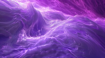 Obraz premium A dynamic composition of shifting and swirling vibrant purple hues across a canvas, forming a celestial-like holographic gradient.